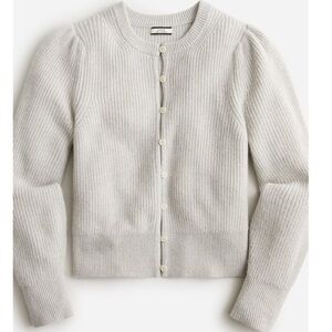 J. Crew 100% Cashmere Gray Ribbed Cardigan